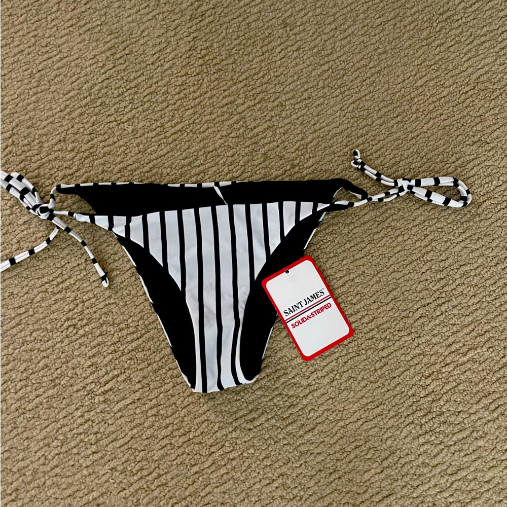 NWT $98 SOLID & STRIPED SAINT JAMES The Iris Reversible Navy Swim Bikini Bottoms